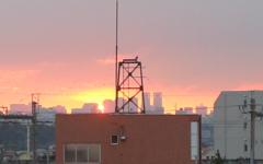 都庁に朝日が上る