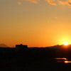 広瀬橋からの夕日