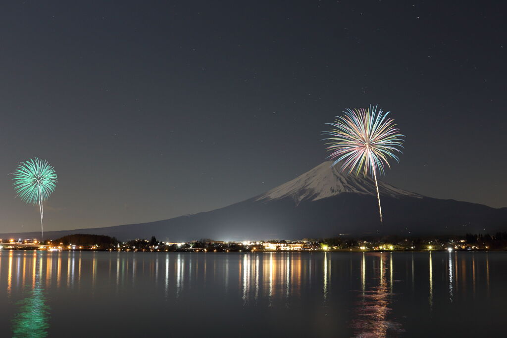 河口湖の花火