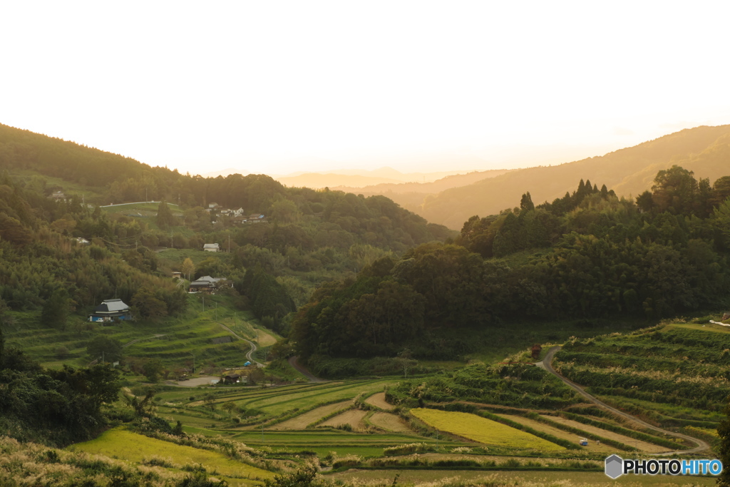 里山の夕陽