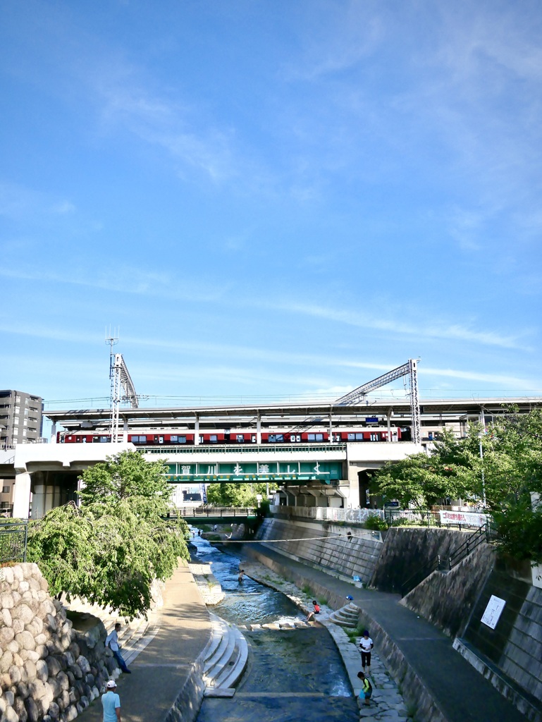 阪神大石駅夏風景