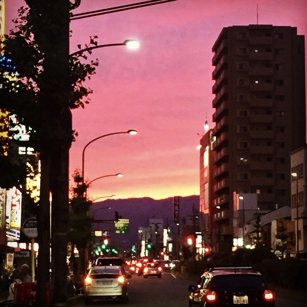 ２号線の夕焼け