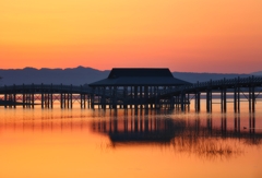 鶴の舞橋　朝焼け
