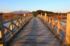 「鶴の舞橋」から岩木山　
