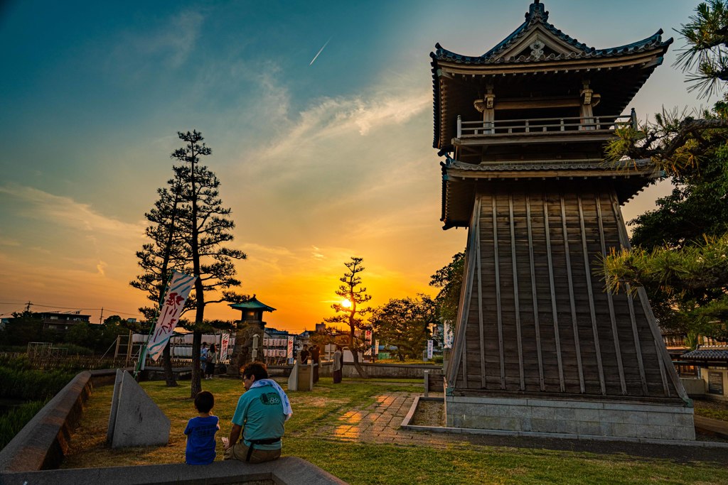 七里の渡し　夕景・・・