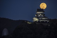 犬山城と満月
