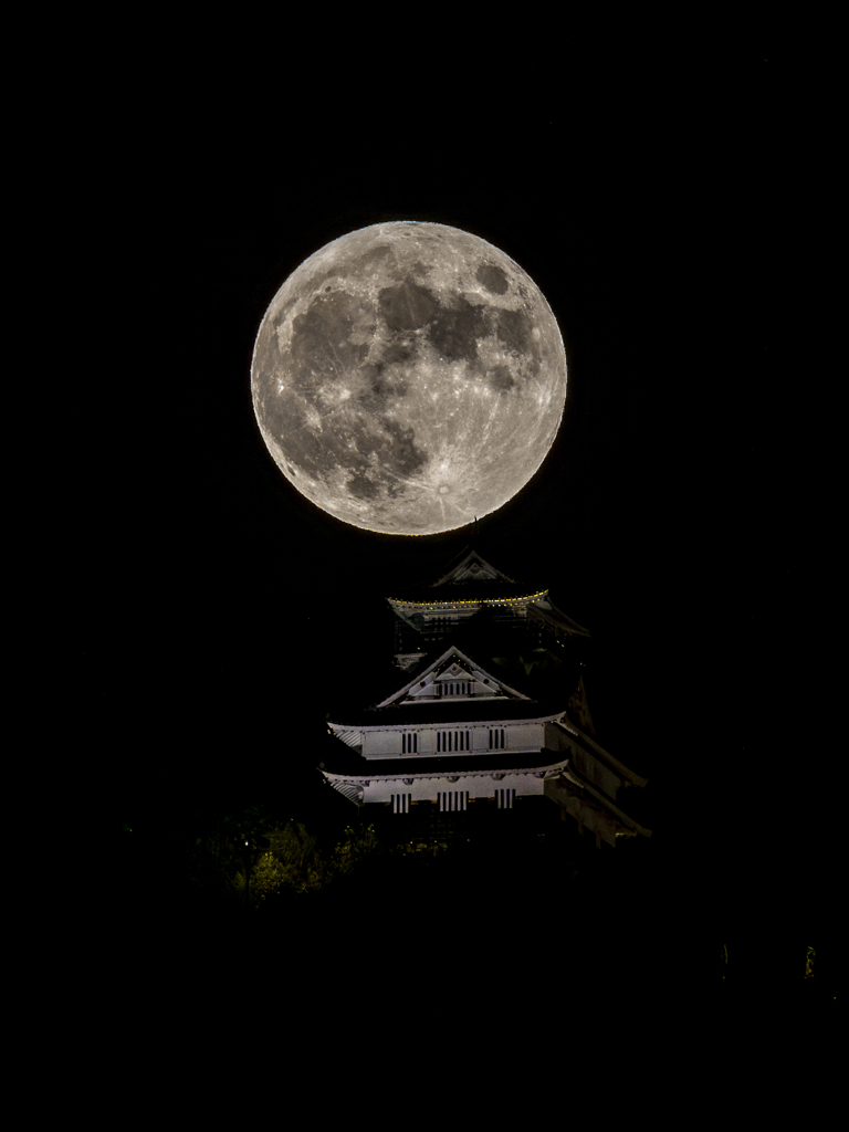 中秋の名月と岐阜城2