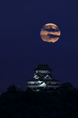 犬山城と月