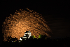 犬山城と花火5