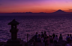 江ノ島より富士山夕日