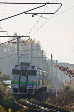 ラッシュ時3連の最後尾のキハ40-802