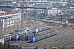 Century Marina HakodateのBarから見た函館運転所方向