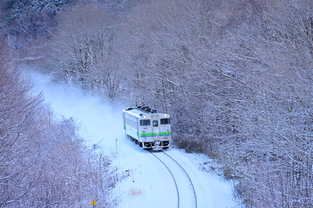 小沼沿いを行くキハ40-1800