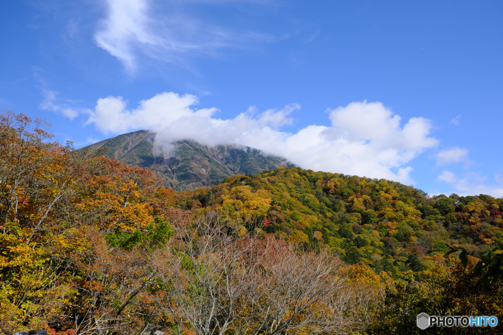 錦秋の男体山