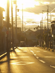 街中からの夕焼け