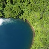 火山湖の太陽