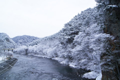 雪の奥久慈渓谷