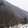 雪の中の水郡線と乙女ヶ越