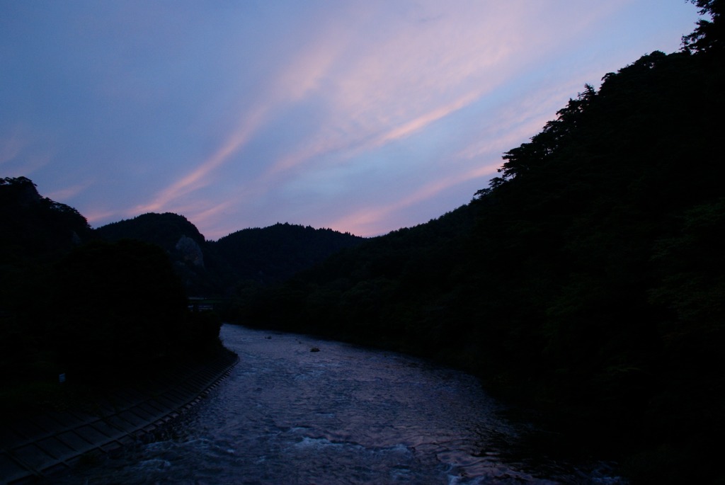 奥久慈渓谷の夕暮れ２