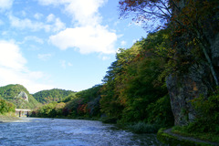 久慈川河畔の紅葉