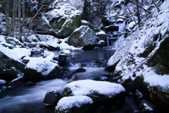 雪の滝川渓谷