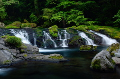 渓谷を流れる小滝