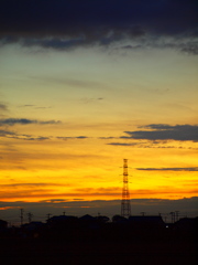 雨上がりの夕暮れ