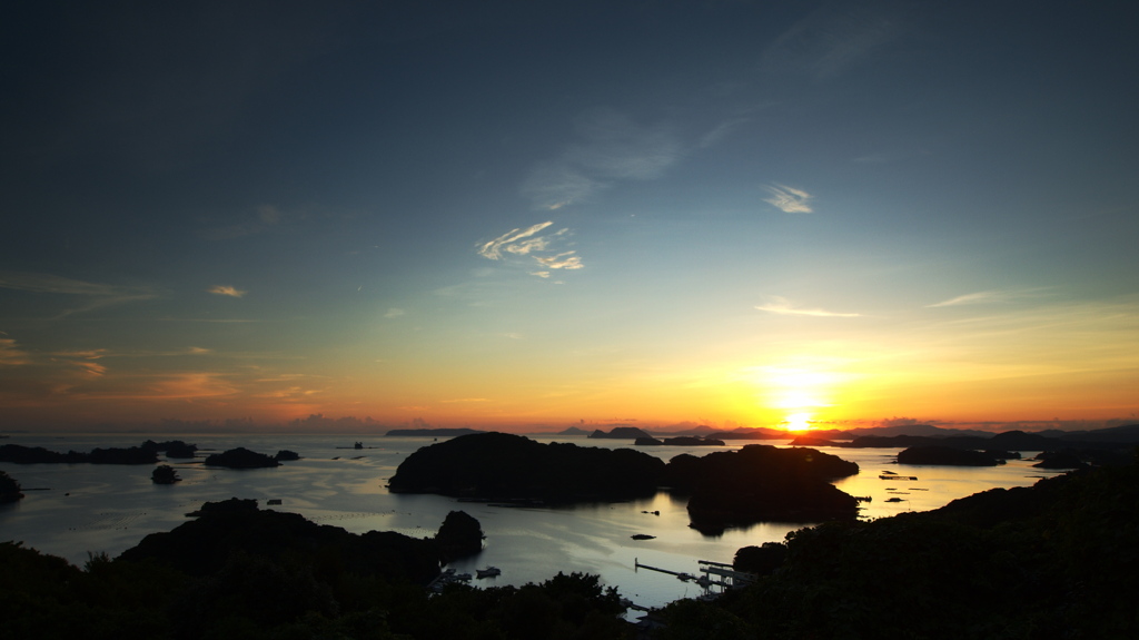 九十九島の夕陽