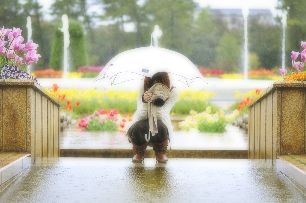 大雨の日に