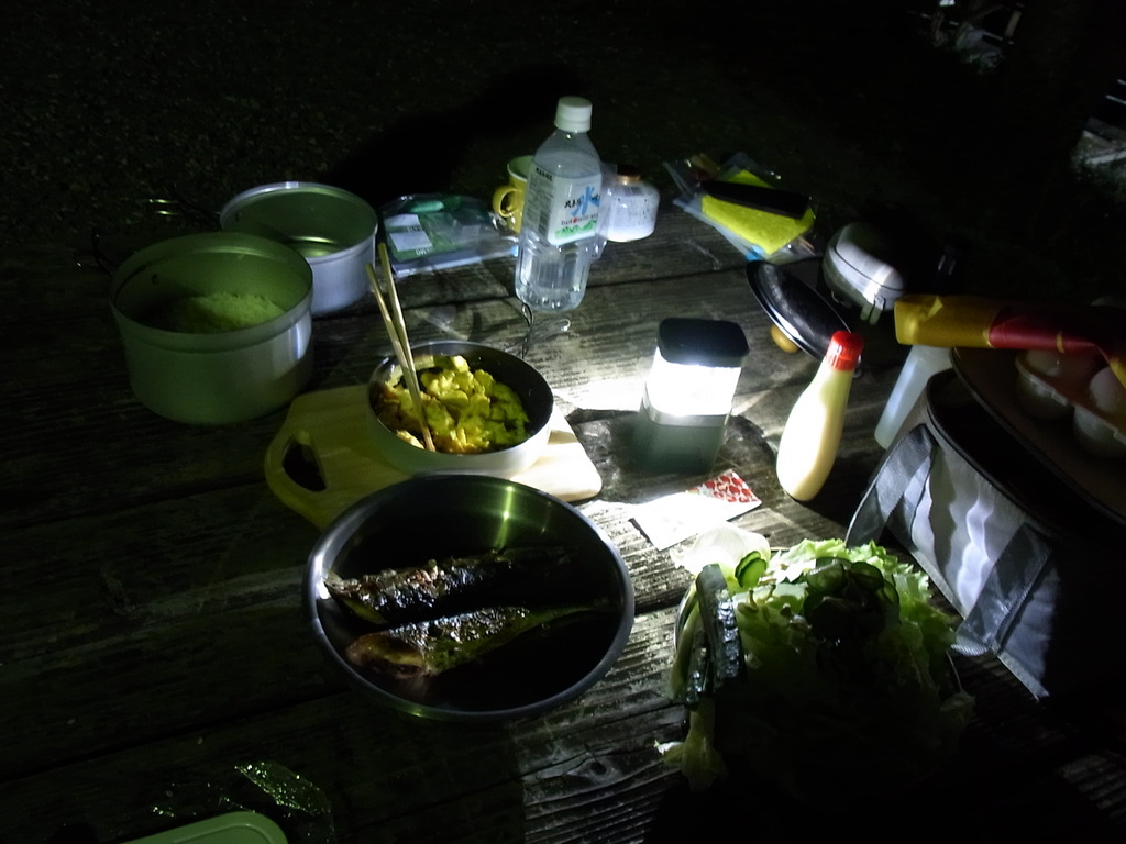 19日　祖谷渓キャンプ場での晩飯
