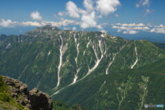 山荘からの眺め-笠ヶ岳-