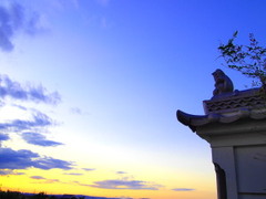 飛鳥の夕焼けはきれいでした。