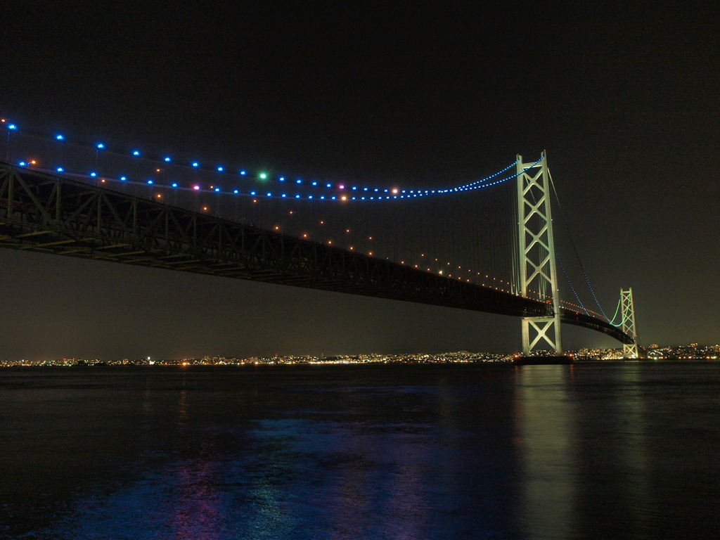 淡路島から見た明石大橋
