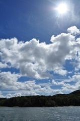 空に浮かぶマリモが輝く