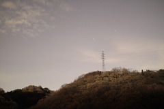 紅葉と星空と