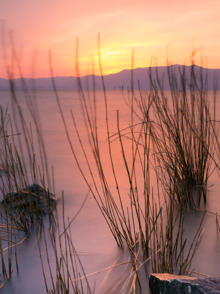 琵琶湖の夕焼け