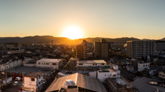 マンションからの夕日