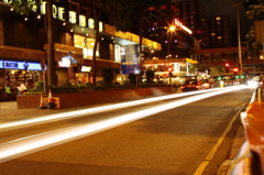 夜景とヘッドライト