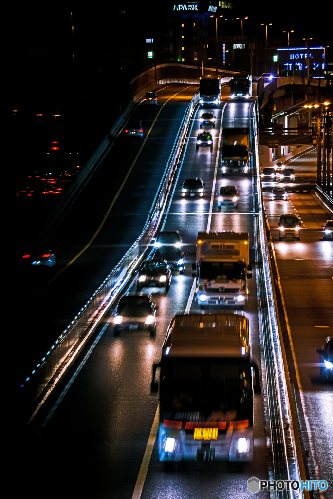 at night