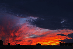 派手な夕焼け