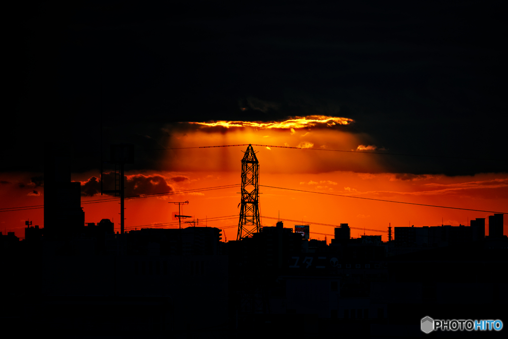 夕焼け...
