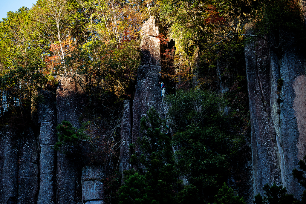 ロッククライミングしてはる