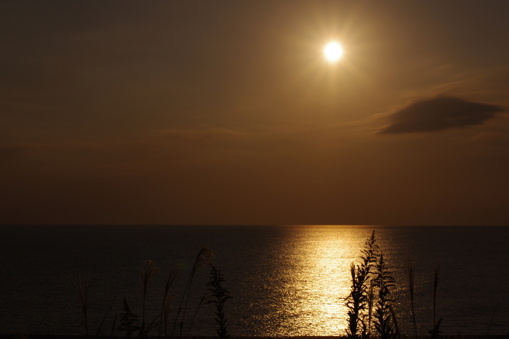 夕暮れと海