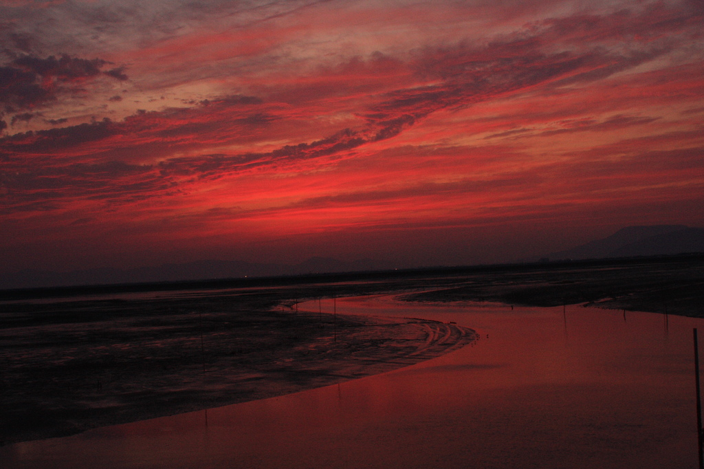 夕焼けの有明海