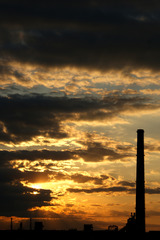 sunset and chimney