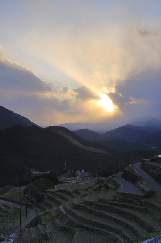 千枚田の夕日