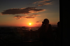 天守閣からの夕景