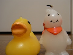 アヒルとスノーマン