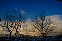 1月17日の夕日