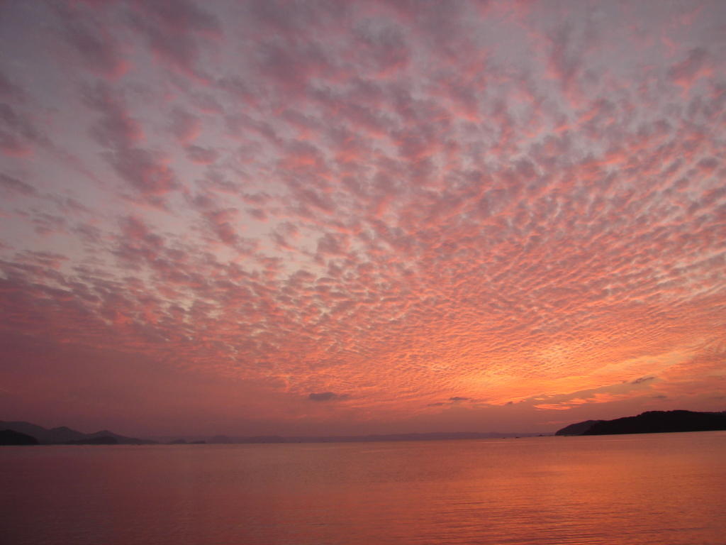 夕焼け雲+海（DSC00252）